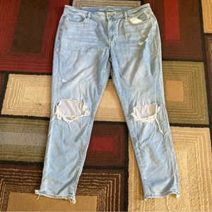 American Eagle Next Level Stretch Distressed Jeggings Light Blue Wash Denim